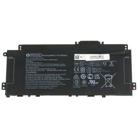 Оригінальна Батарея HP PP03XL акумулятор для ноутбука Pavilion 13-BB, 14-DV, 15-EH 11.55V 3560mAh 43.3Wh Black M01118-421 LBM-112081 фото
