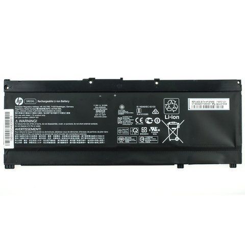Оригінальна Батарея HP SR03XL акумулятор для ноутбука Pavilion Gaming 15-CX, 17-CD 11.55V 4550mAh 52.5Wh Black HSTNN-IB8L LBM-075465 фото
