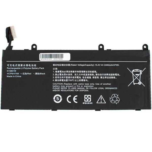 Батарея Xiaomi N15B01W аккумулятор для ноутбука Mi Gaming 45458 15.4V 2400mAh 37Wh Black LBM-140000 фото