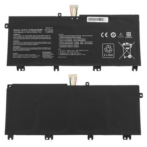 Батарея ASUS B41N1711 акумулятор для ноутбука Кабель 25мм! ROG Strix GL503VM, GL503VD, GL703VD, GL703VM series 15.2V 4150mAh 63Wh Black LBM-128680 фото