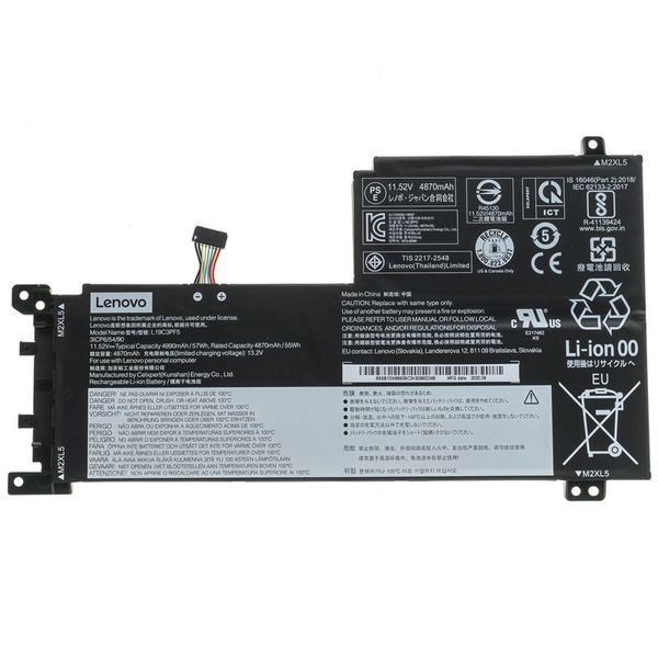 Оригинальная Батарея LENOVO L19C3PF5 аккумулятор для ноутбука IdeaPad 5 15IIL05, 5 15ARE05 11.52V 4990mAh 57Wh Black 5B10W86947 LBM-089641 фото