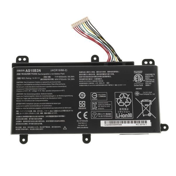 Оригинальная Батарея Acer AS15B3N аккумулятор для ноутбука Predator 15 G9-591, G9-593 14.8V 6000mAh 88.8Wh Black KT.00803.005 LBM-050564 фото