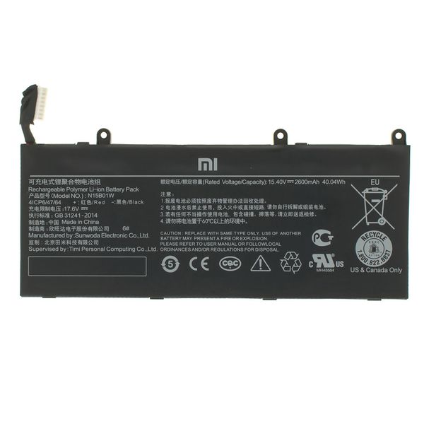 Оригинальная Батарея Xiaomi N15B01W аккумулятор для ноутбука Mi Gaming 45458 15.4V 2600mAh 40Wh Black LBM-099229 фото