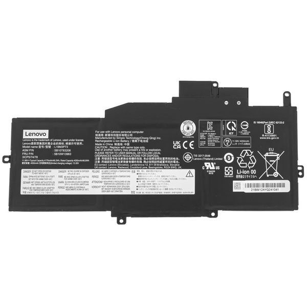 Оригинальная Батарея LENOVO L19M3P73 аккумулятор для ноутбука ThinkPad X1 Nano Gen 1 11.58V 4050mAh 46.8Wh Black SB10T83205 LBM-090208 фото