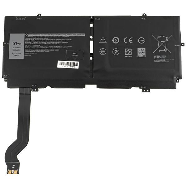 Батарея DELL 52TWH акумулятор для ноутбука XPS 13 7390 2-in-1 7.6V 51Wh Black LBM-143461 фото