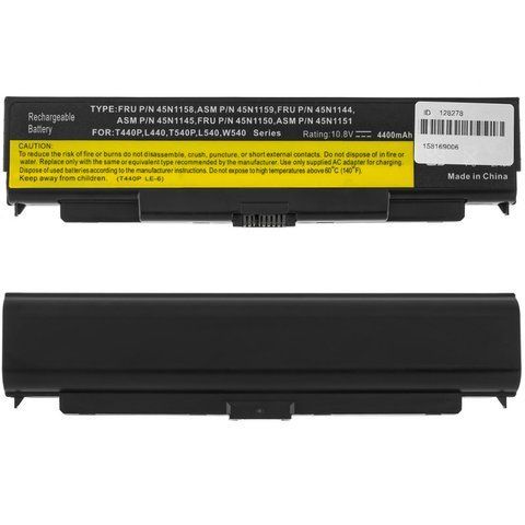 Батарея LENOVO 45N1148 аккумулятор для ноутбука ThinkPad T540p, T440p, W540, L440, L540 series 10.8V 4400mAh Black LBM-128278 фото