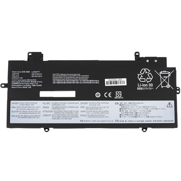 Батарея LENOVO L20M4P71 аккумулятор для ноутбука ThinkPad X1 Carbon Gen 9 15.44V 3695mAh 57Wh Black 5B10W13973 LBM-140070 фото