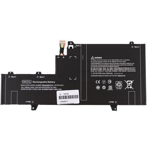 Батарея HP OM03XL акумулятор для ноутбука EliteBook X360 1030 G2 series 11.55V 4935mAh 57Wh Black LBM-140783 фото