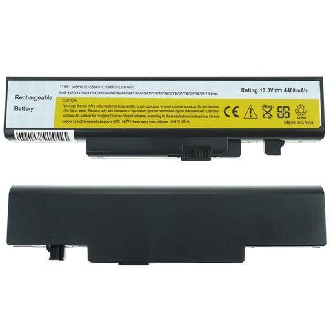 Батарея LENOVO L10S6F01 аккумулятор для ноутбука IdeaPad Y470A, Y470G, Y471P, Y570P, Y570, Y570A, Y570D, Y570M, Y570N 10.8V 4400mAh Black LBM-042379 фото