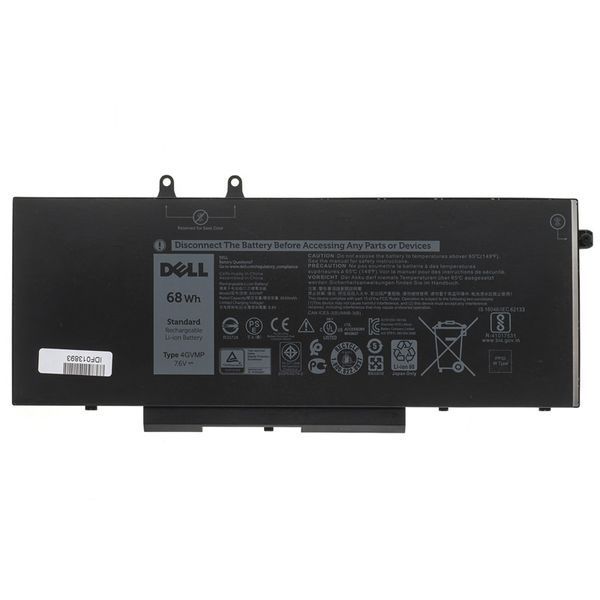 Оригінальна Батарея DELL 4GVMP акумулятор для ноутбука Latitude 5400 Precision 5400 7.6V 8500mAh 68Wh Black LBM-089583 фото