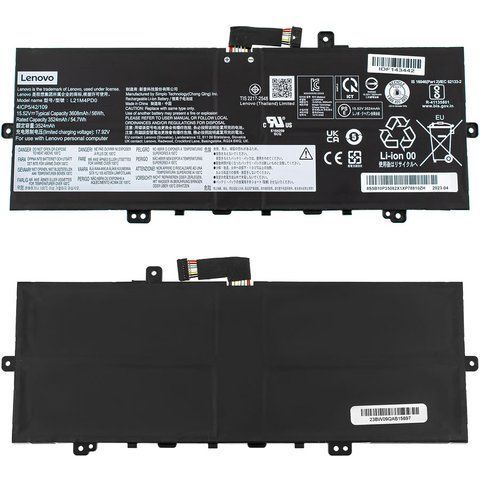 Оригинальная Батарея LENOVO L21B4PD0 аккумулятор для ноутбука ThinkBook 13s G4 IAP 15.52V 3608mAh 56Wh Black 5B11D96864 LBM-134127 фото