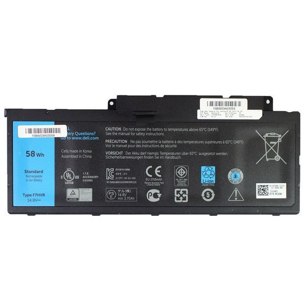 Батарея DELL F7HVR аккумулятор для ноутбука Inspiron 14 7437 15 7537 17 7737 14.8V 58Wh Black LBM-044891 фото