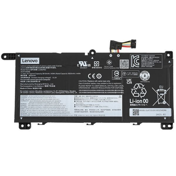 Оригинальная Батарея LENOVO L22B3PE0 аккумулятор для ноутбука ThinkBook 16 G6 ABP 11.52V 3900mAh 44Wh Black 5B11L67327 LBM-140071 фото
