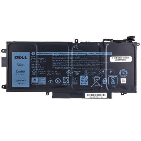 Оригінальна Батарея DELL K5XWW акумулятор для ноутбука Latitude 5285 5289 L3180, 7390 2-in-1 7.6V 7500mAh 60Wh Black LBM-075505 фото