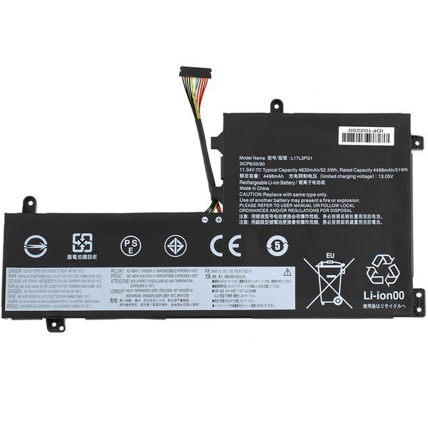 Батарея LENOVO L17L3PG1 акумулятор для ноутбука LONG CABLE 80mm Legion Y530-15ICH, Y530-15ICHg 11.34V 4630mAh 52.5Wh Black LBM-134864 фото