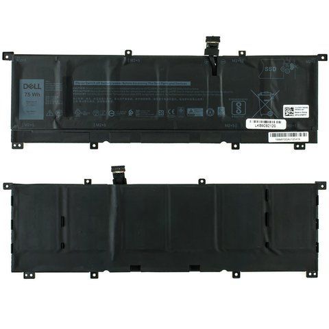 Оригінальна Батарея DELL 8N0T7 акумулятор для ноутбука XPS 15 9575 Precision 5530 2-in-1 11.4V 6254mAh 75Wh Black LBM-078647 фото