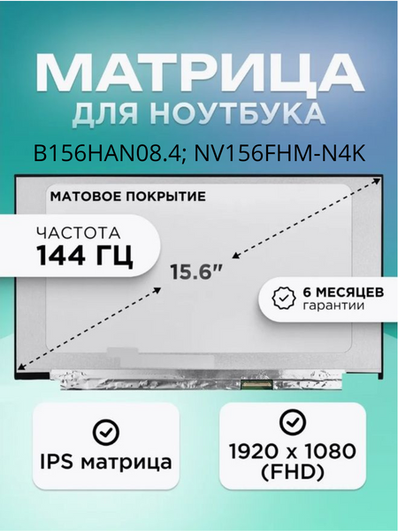 Матрица (екран) для ноутбука HP Pavilion Gaming 15-ec1093ur IPS 144 Hz LBM-107478 фото