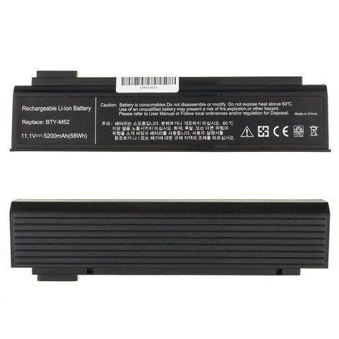 Батарея MSI BTY-M52 аккумулятор для ноутбука MegaBook ER710, EX700, GX700, L700, M520 11.1V 5200mAh Black LBM-045397 фото