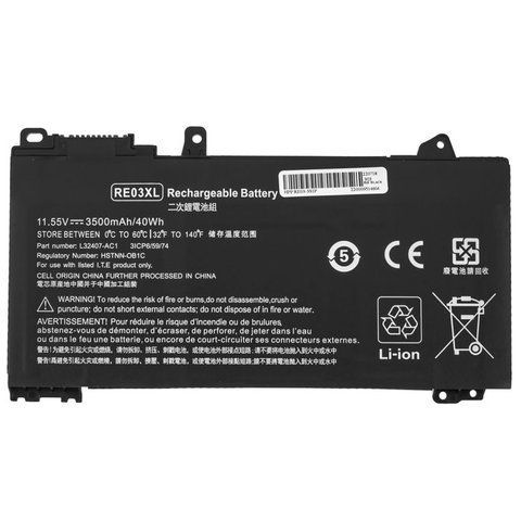 Батарея HP RF03XL акумулятор для ноутбука ProBook 450 G7, 455 G7 11.55V 3500mAh 40Wh Black LBM-124832 фото