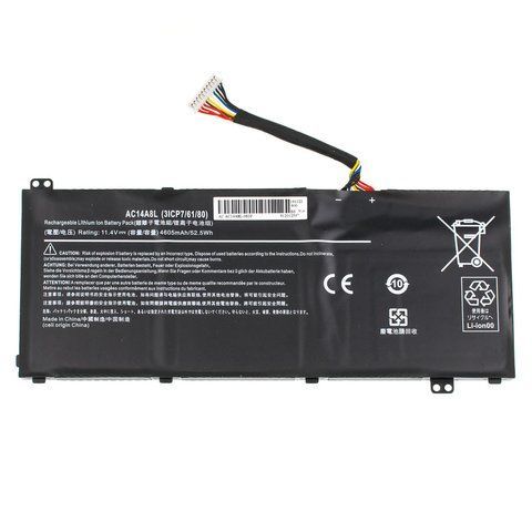 Батарея Acer AC14A8L акумулятор для ноутбука Aspire VN7-571, VN7-571G, VN7-591, VN7-591G, VN7-791, VN7-791G, V15 Nitro series 11.4V 4605mAh 52.5Wh Black LBM-134989 фото