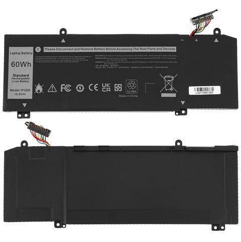 Батарея DELL 1F22N акумулятор для ноутбука P37E, P37E001, P40E, P40E001, P79F, P79F001, P82F, P82F001 LBM-128497 фото