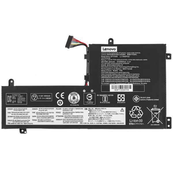 Оригинальная Батарея LENOVO L17M3PG2 аккумулятор для ноутбука LONG CABLE 80mm Legion Y730-15ICH, Y740-15ICH 11.52V 4955mAh 57Wh Black 5B10Q88555 LBM-102812 фото